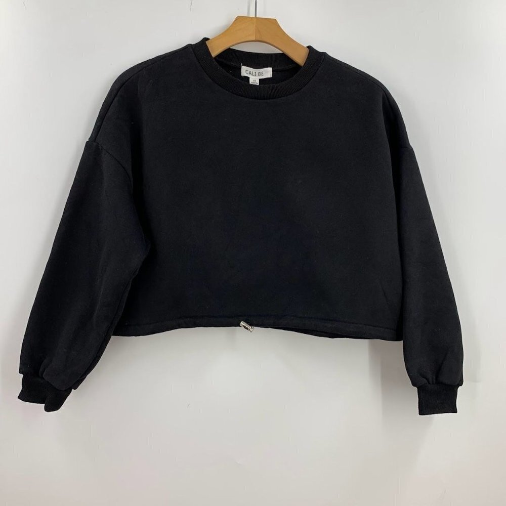 Cali Be Women's Cropped Cotton Drawstring Long Sleeve‎ Size XS NWT